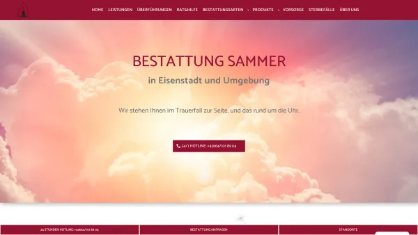 Website Screenshot: Bestattung www.burgenland.at - Bestattung Sammer - Ihr Bestatter in Eisenstadt und Umgebung - Date: 2023-06-22 15:00:11