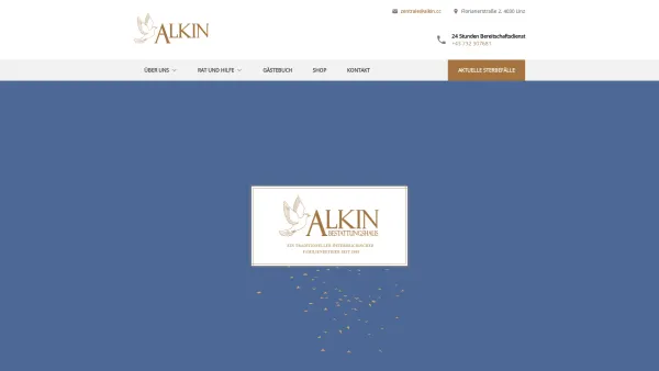 Website Screenshot: Bestattung Klement / Alkin Wels - Willkommen - Bestattungshaus Alkin - Date: 2023-06-14 10:39:01