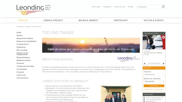 Website Screenshot: www.bestattung-leonding.at - Bestattung Leonding - Stadt Leonding - Date: 2023-06-14 10:39:01