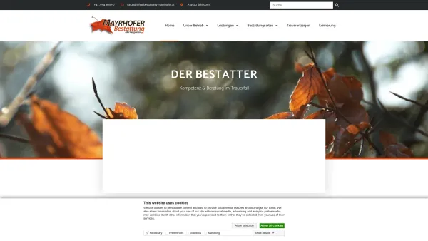 Website Screenshot: Josef Mayrhofer Bestattung - Home - Bestattung Mayrhofer - Date: 2023-06-22 15:00:11