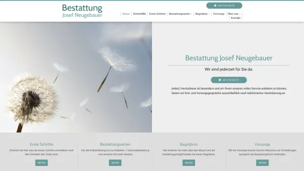 Website Screenshot: Bestattung Josef Neugebauer KG - Bestattungsunternehmen in Bruck an der Leitha - Bestattung Neugebauer - Date: 2023-06-14 10:46:38