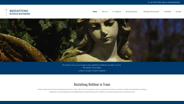 Website Screenshot: Bestattung Roithner - Bestattung | ROITHNER BESTATTUNG in 4050 Traun - Date: 2023-06-14 16:33:49