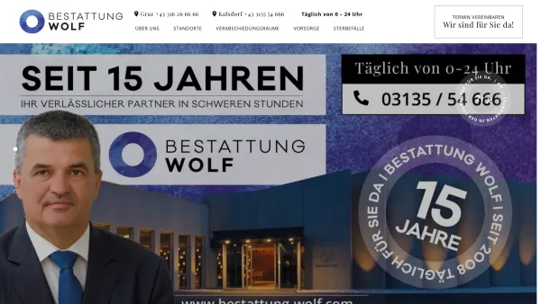 Website Screenshot: Bestattung Wolf - Ihre private Bestattung in der Steiermark - Bestattung Wolf - Date: 2023-06-14 10:39:04