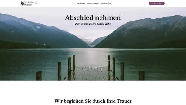 Website Screenshot: Bestattung Stögerer Ges.m.b.H. - Bestattung Stögerer - Weil es um unsere Lieben geht - Date: 2023-06-22 15:00:11