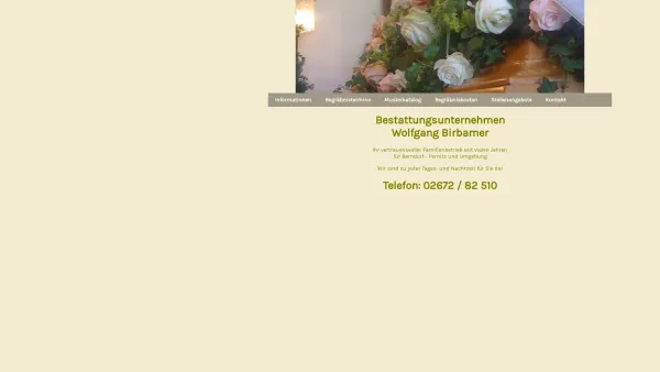 Website Screenshot: Bestattung Birbamer - Bestattungsunternehmen Birbamer - Date: 2023-06-14 10:39:01