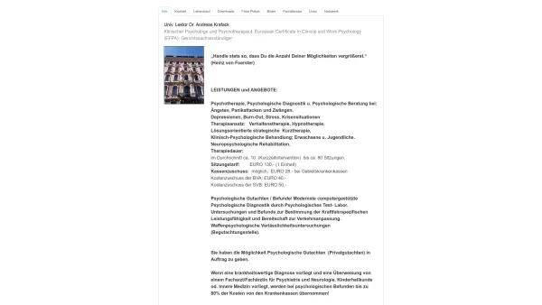 Website Screenshot: Univ.Lekt.Dr. Andreas Krafack - Univ. Lektor Dr. Andreas Krafack - Date: 2023-06-22 15:00:11
