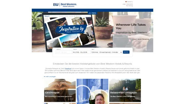 Website Screenshot: Best Western Hotelreservierungs GmbH - Hotel Suche - Best Western Hotels - Date: 2023-06-22 12:13:14