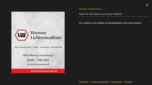 Website Screenshot: Betonwarenherstellung/ Schalungsverleih und Handel - Beton Werner - Startseite - Date: 2023-06-22 12:13:14