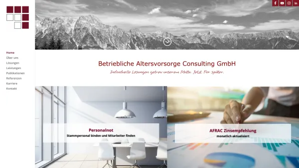 Website Screenshot: Betriebliche Altersvorsorge Consulting GmbH - Home - Betriebliche Altersvorsorge Consulting GmbH - Date: 2023-06-22 12:13:14