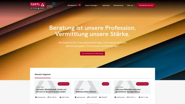 Website Screenshot: Fantl Consulting GmbH, Unternehmensberatung - Betriebsbörse - Die Börse für Unternehmensnachfolge und Beteiligungen - Date: 2023-06-22 12:13:14