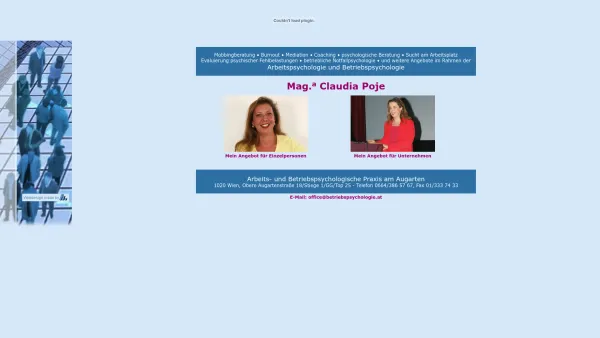 Website Screenshot: Mag.a Claudia POJE, Arbeits & Betriebspsychologische Praxis - Arbeits- und Betriebspsychologische Praxis Mag. Claudia Poje - Date: 2023-06-22 12:13:14