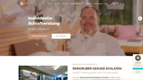Website Screenshot: REINGRUBER gesund-schlafen
Wolfgang Reingruber - Bettenfachgeschäft Reingruber | Gmunden (OÖ) - Date: 2023-06-22 12:13:14