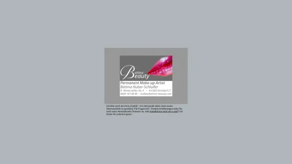 Website Screenshot: Bettina-Beauty Permanent Make-up Professional - <<< BettinaBeauty - permanent make-up professional >>> - Date: 2023-06-14 10:39:04