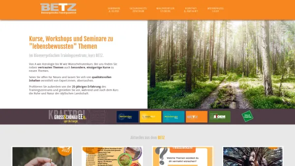 Website Screenshot: BETZ Bioenergetisches Trainingszentrum Großschönau - BETZ Bioenergetisches Trainingszentrum in Großschönau - Date: 2023-06-22 12:13:14