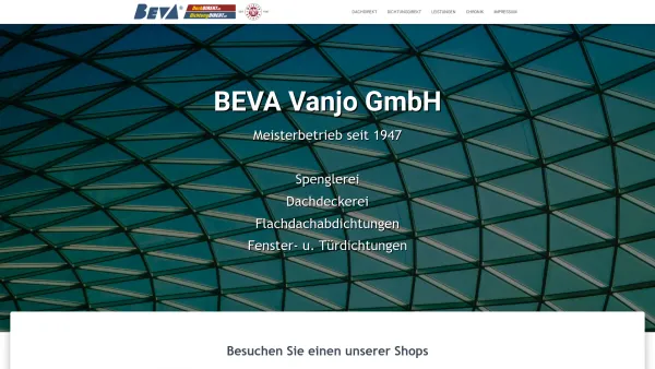 Website Screenshot: BEVA Vanjo - BEVA Vanjo GmbH | Spenglerei & Dachdeckerei - Date: 2023-06-22 12:13:14