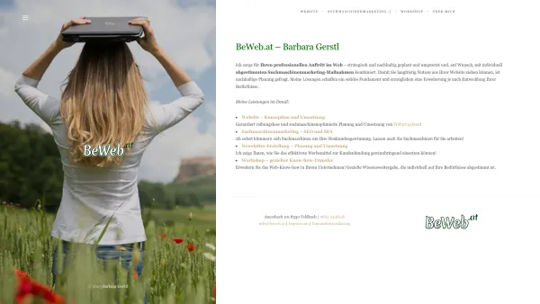 Website Screenshot: Mag. FH Barbara Gerstl - BeWeb.at | Barbara Gerstl, Mag. (FH) | Für nachhaltigen Erfolg im Web! - Date: 2023-06-22 12:13:14