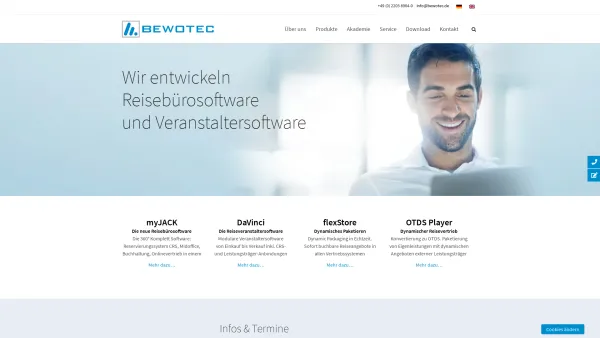 Website Screenshot: Bewotec iProducts - BEWOTEC - Reisebürosoftware und Veranstaltersoftware - Date: 2023-06-22 12:13:14