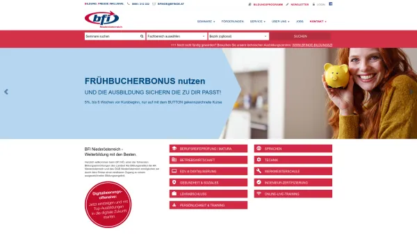 Website Screenshot: BFI NÖ Berufsförderungsinstitut Niederösterreich - BFI NÖ - Berufsförderungsinstitut Niederösterreich - Date: 2023-06-22 12:13:14