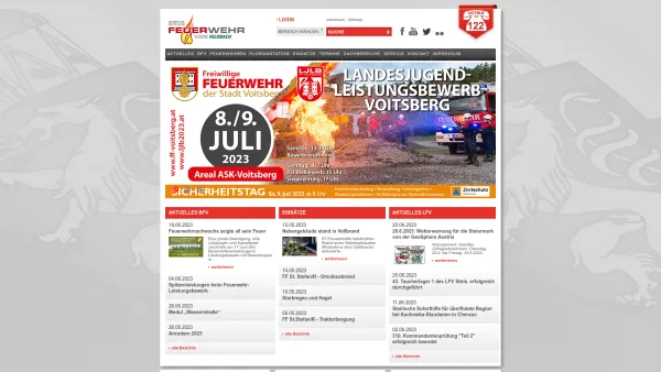 Website Screenshot: Bezirksfeuerwehrkommando Feldbach Ltg Bezirks-Feuerwehrverband Bezirksfeuerwehrverband Feldbach - BFV Feldbach - Home - Date: 2023-06-22 15:07:48