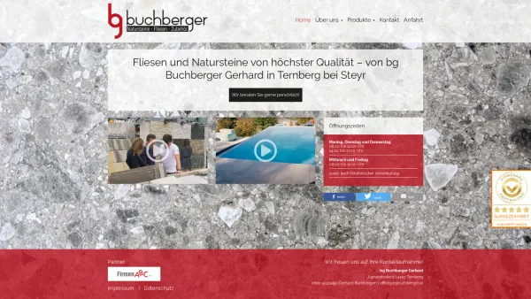 Website Screenshot: Buchberger Gerhard Naturstein Fliesen Zubehör - Fliesen & Natursteine | Ternberg bei Steyr | bg Buchberger Gerhard - Date: 2023-06-14 10:39:04