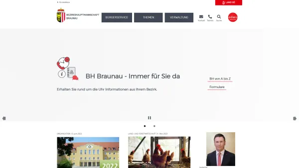 Website Screenshot: BezirkshauptmannschaftenBraunau am Inn BürgerserviceBezirkshauptmannschaften E1Verwaltung - Braunau - Date: 2023-06-22 15:07:48