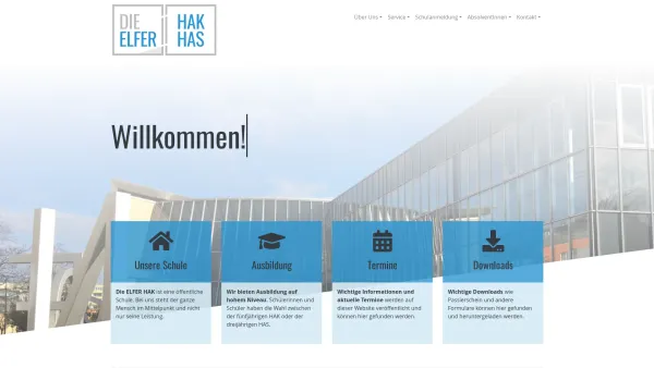 Website Screenshot: Bundeshandelsakademie und Bundeshandelsschule Wien 11 - Willkommen | Die ELFER HAK - Date: 2023-06-22 15:07:48