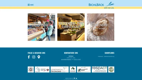 Website Screenshot: Bäckerei-Konditoreiwaren-Café Bichlbäck - Brote, Gebäck und Mittagsmenüs – echt von uns - Bichlbäck Niederndorf / Ebbs - Date: 2023-06-22 15:10:43
