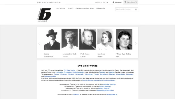 Website Screenshot: EVA BIELER VERLAG - Eva Bieler Verlag - Date: 2023-06-14 10:36:53