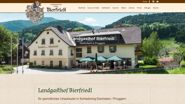 Website Screenshot: Gasthof Bierfriedl - Landgasthof Bierfriedl in Pruggern in der Urlaubsregion Schladming-Dachstein - Date: 2023-06-22 15:10:43