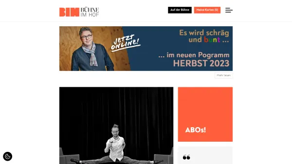 Website Screenshot: Die Bühne Hof - Startseite — BÜHNE IM HOF - Date: 2023-06-22 15:10:43