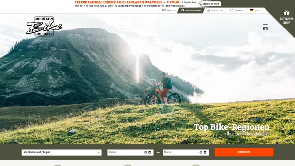 Website Screenshot: Mountainbike Urlaub geführte Biketouren Hotels Österreich und Südtirol - Mountain Bike Holidays ✔️ Mountainbike Urlaub & Ferien Hotels - Date: 2023-06-23 11:57:36