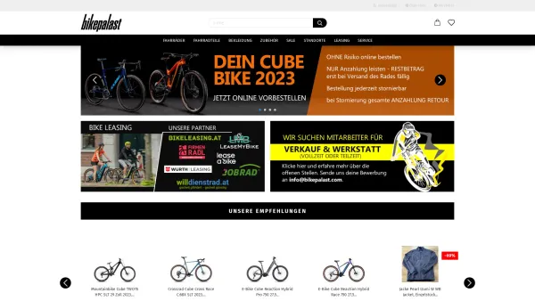 Website Screenshot: Bike & Style GmbH - Bikepalast - Fahrräder und Zubehör online kaufen - Bikepalast Österreich - Date: 2023-06-15 16:02:34