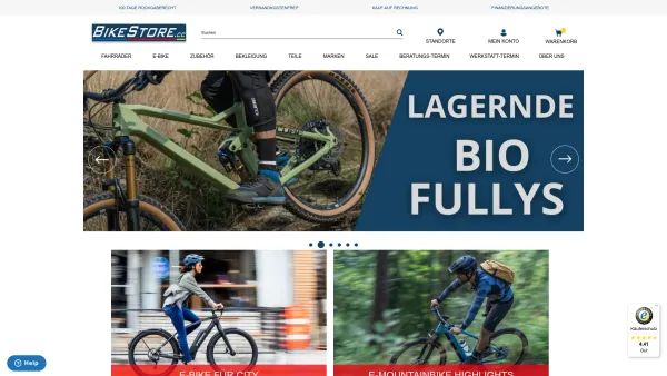 Website Screenshot: BikeStore - Fahrräder und E-Bikes | Zubehör | Bekleidung | Finanzierung - Date: 2023-06-22 12:13:14