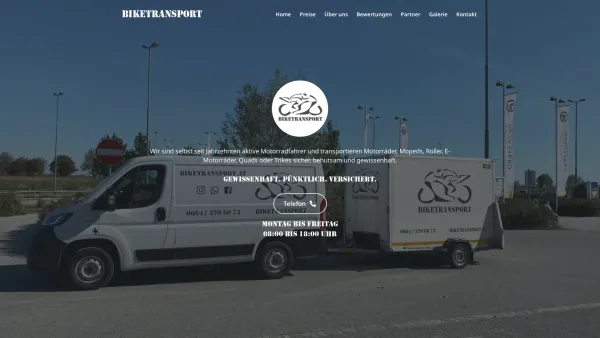 Website Screenshot: Biketransport Ing. Manfred Belak - Biketransport - Motorradtransporte - Date: 2023-06-22 12:13:15