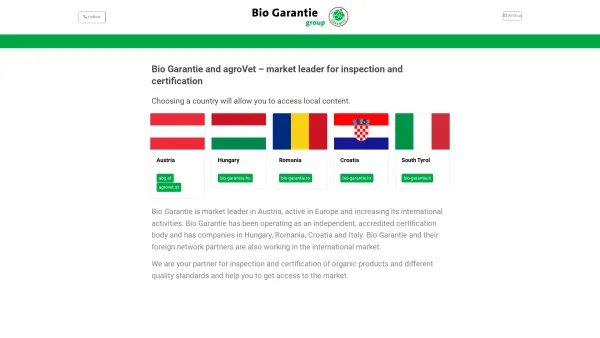 Website Screenshot: Kontrollservice BIKO Tirol - Bio Garantie and agroVet – inspection and certification - Date: 2023-06-22 12:13:14