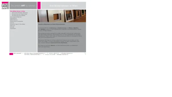 Website Screenshot: G&N LebensART Bilderrahmen 1230 Wien - G&N Lebensart - Ihre Bilderrahmen in Wien - Date: 2023-06-22 12:13:14