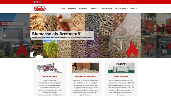Website Screenshot: Josef BINDER Maschinenbau u. Handelsges.m.b.H. - Willkommen bei BINDER Energietechnik GmbH - Date: 2023-06-14 10:37:01