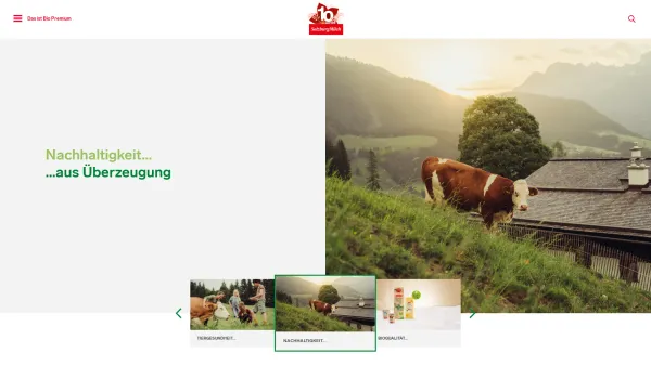 Website Screenshot: Bio-Lebensmittel GmbH - Bio Premium Milchprodukte von SalzburgMilch - Date: 2023-06-22 12:13:15