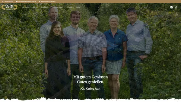 Website Screenshot: Loidl Maria Fritz Herzlich - Biobauernhof Loidl – Mit gutem Gewissen Gutes genießen - Date: 2023-06-22 12:13:15