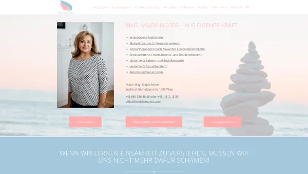 Website Screenshot: Majda Intro - Home - Mag. Majda Moser - Date: 2023-06-22 12:13:15