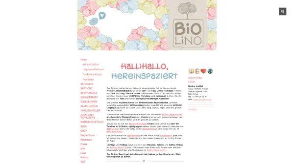 Website Screenshot: Biolino - Spielgruppen im Biolino Institut - Spielgruppen, Kindergeburtstage, Workshops - Date: 2023-06-22 15:00:11