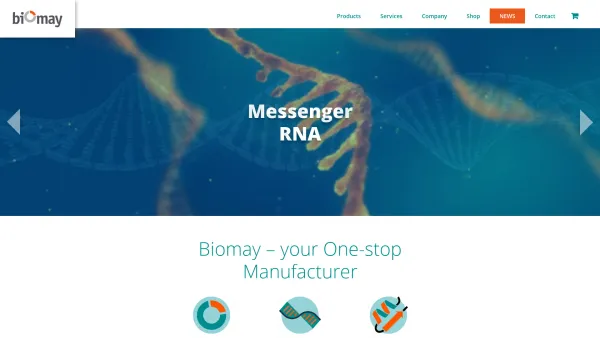 Website Screenshot: Biomay Vienna - Biotech one-stop manufacturer of mRNA, pDNA and recombinant proteins - Date: 2023-06-14 10:47:10