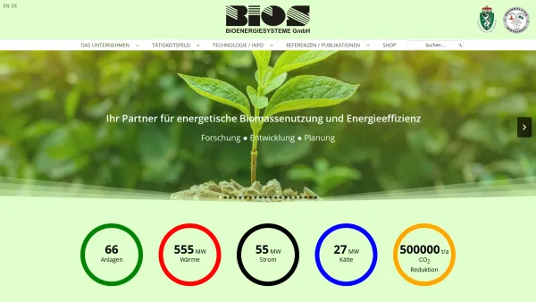 Website Screenshot: BIOS Biomasse Strom KWK Kraftwerk Biomass thermische Biomassenutzung Kraft-Wärme-Kopplung - Das Unternehmen - Date: 2023-06-22 15:00:11