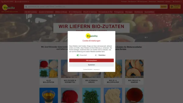 Website Screenshot: BIOSERVICE Zach GmbH - BIOSERVICE Zach | Wir liefern BIO-Zutaten & BIO-Rohstoffe - Date: 2023-06-22 15:00:11