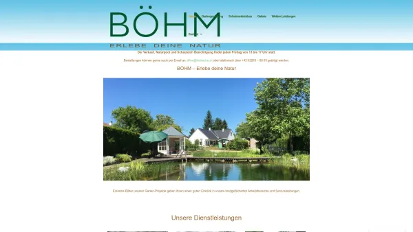 Website Screenshot: Böhm H bioteiche.at - BÖHM | Garten- und Teichbau - Date: 2023-06-15 16:02:34