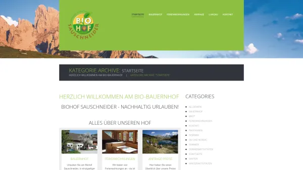 Website Screenshot: Biobauernhof Sauschneider Fam Löcker - Kategorie Archiv für "Startseite" | Biohof Sauschneider - Date: 2023-06-22 15:00:11