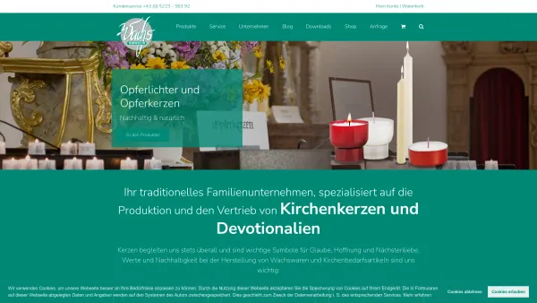 Website Screenshot: Klaus und Christel Birmelin Wachswaren Birmelin.at - Birmelin Wachswaren GmbH – Kerzen und Kirchenbedarf - Date: 2023-06-15 16:02:34