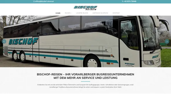 Website Screenshot: Paul Bischof Reisen Wolfurt Ihr zuverlässiger Reisepartner! - Bischof Busreisen - Ihr Reisepartner in Vorarlberg - Date: 2023-06-14 10:39:07