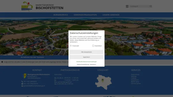 Website Screenshot: Gemeindeamt Marktgemeinde Bischofstetten - Bischofstetten - Startseite - Date: 2023-06-22 15:00:11