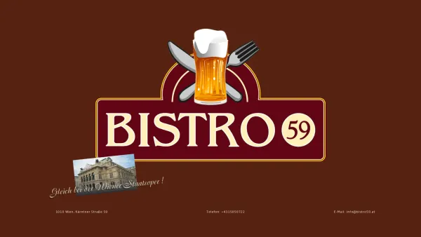 Website Screenshot: Restaurant Bistro59 - Bistro 59 - Café-Restaurant bei der Oper Wien - Kärtner Straße 59, 1010 Wien - Date: 2023-06-22 15:00:11